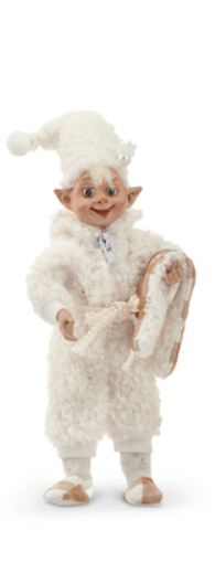 7" Sherpa Bedtime Elf - Posable Winter, Christmas Decor for Cozy Holiday Vibes & Festive Cheer - Nifty Decor & More