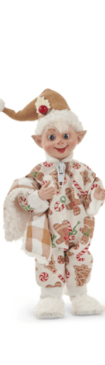 7" Sherpa Bedtime Elf - Posable Winter, Christmas Decor for Cozy Holiday Vibes & Festive Cheer - Nifty Decor & More