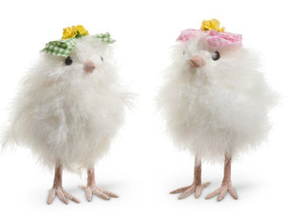 7" White Fluffy Chick Home Decor Set - Nifty Decor & More