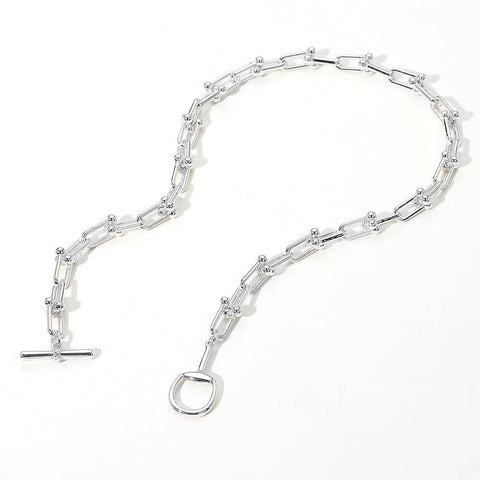 14K Gold Plated Hardware Chain Toggle Necklace