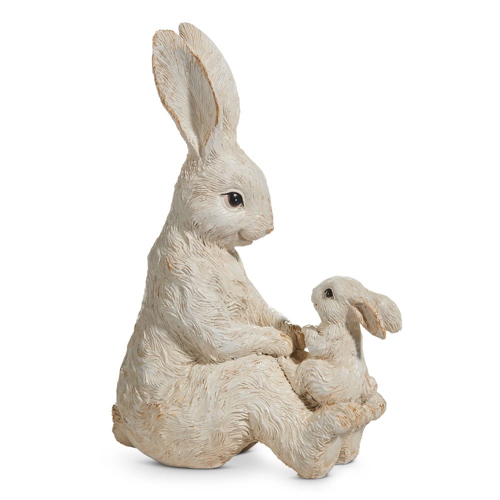 7.25" White Bunny and Baby - Nifty Decor & More