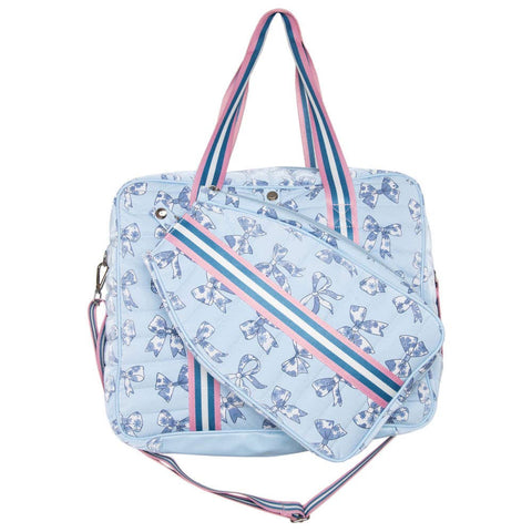 Pickleball Pattern Tote Bag, Vibrant Sporty Design, Perfect for Court Gear, Unique Pickleball Gift Tote Bag Light Blue