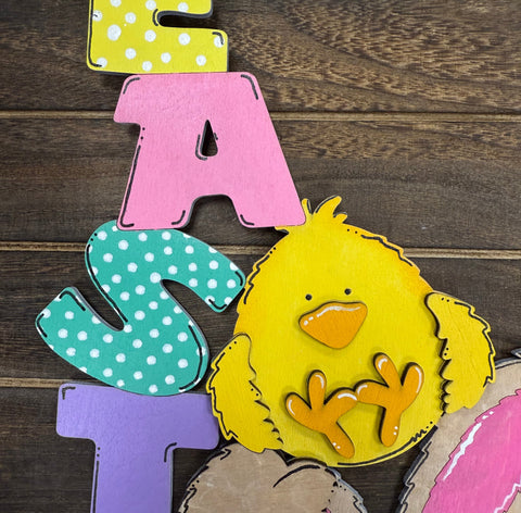Easter Friends Stand - Pastel Spring Decor, Vibrant Easter Decor for Home & Celebrations, Charming Easter Table Centerpiece