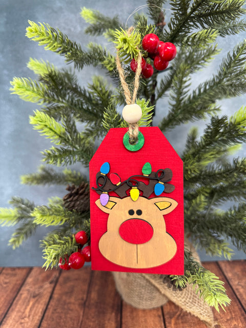 Christmas Tag Ornaments  Reindeer  