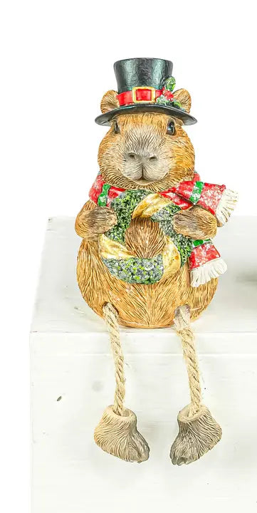 Happy Christmas Capybara Dangle Legs