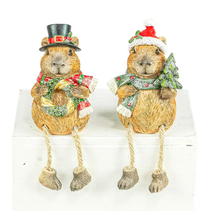 Happy Christmas Capybara Dangle Legs