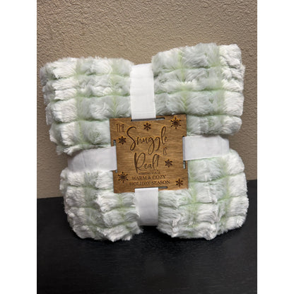 The Snuggle is Real Blanket Christmas Blanket Green - Micromink Sherpa 50" X 60"  