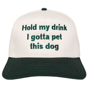 Hold My Drink I Gotta Pet This Dog Vintage Hat, chic girly summer accessory, casual wear, perfect dog lover gift Trucker Hats