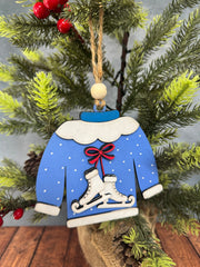 Ugly Sweater Ornaments  Ice Skates  