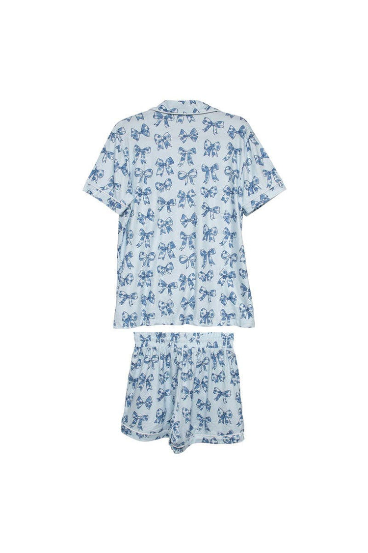 Toile Print Pajamas with Coquette Bows, Adorable Soft Sleepwear for Cozy Nights, Perfect Gift for Girls & Ladies Who Love Cute PJs