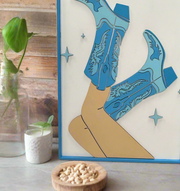 Pretty in Blue Cowgirl Boots Hanger