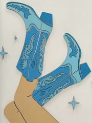 Pretty in Blue Cowgirl Boots Hanger