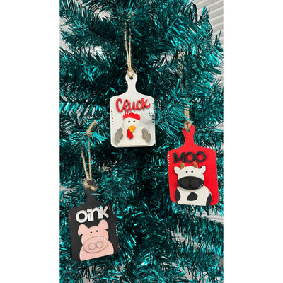 Farm Animal Ornaments Ornament Set  