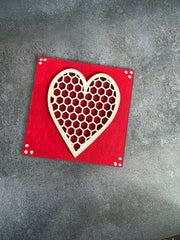 Mini Valentine Leaning Sandwich Board Tiles Interchangeable Add On White Heart  