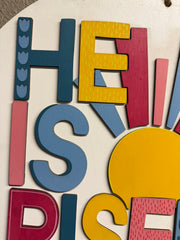 He is Risen Hanger - Colorful Religious Christian Decor for Home, Wall Art, Easter & Religious Celebrations