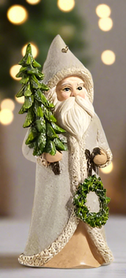 RAZ - 5.75 Natural Santa with Tree Ornament RAZ Collection