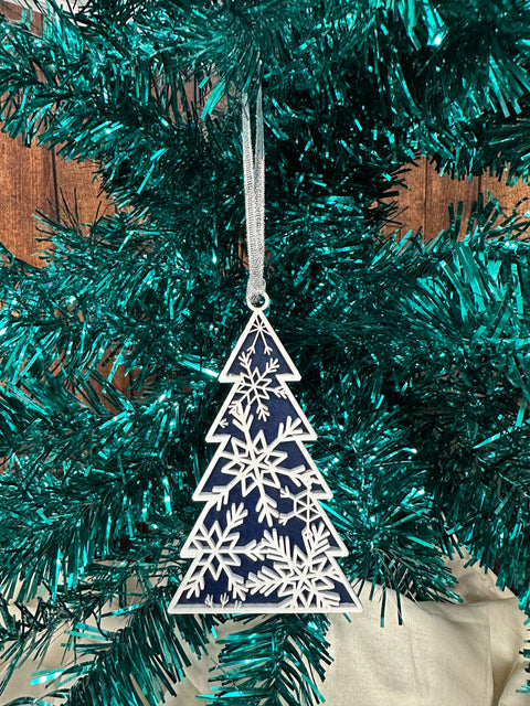 Snowflake Christmas Tree Ornaments  Snowflake 2 - Blue  