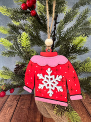 Ugly Sweater Ornaments  Snowflake  
