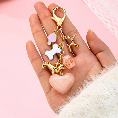 Bag Charm-Heart Dog Bone Bag Charm Key Chain
