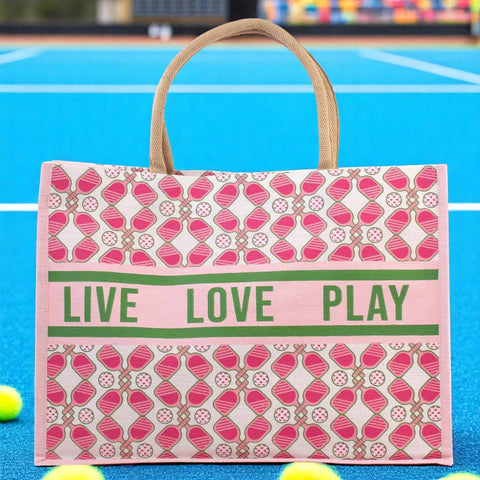Pickleball & Tennis Juco Tote Bag, Trendy Sports Carryall, Great for On-the-Go, Awesome Gift for Sporty Souls Tote Bag