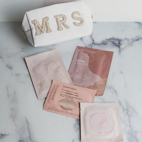 Mrs. Bridal Beauty Cosmetics Pouch - Makeup Bag for Brides