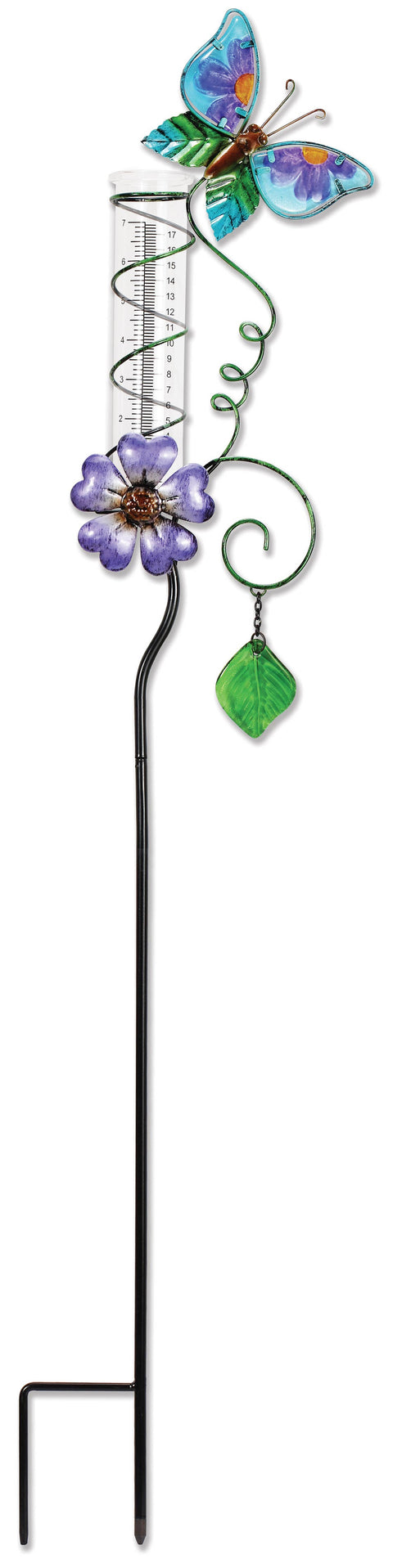 Butterfly Rain Gauge, colorful rain collector for garden decor, practical and pretty outdoor gift