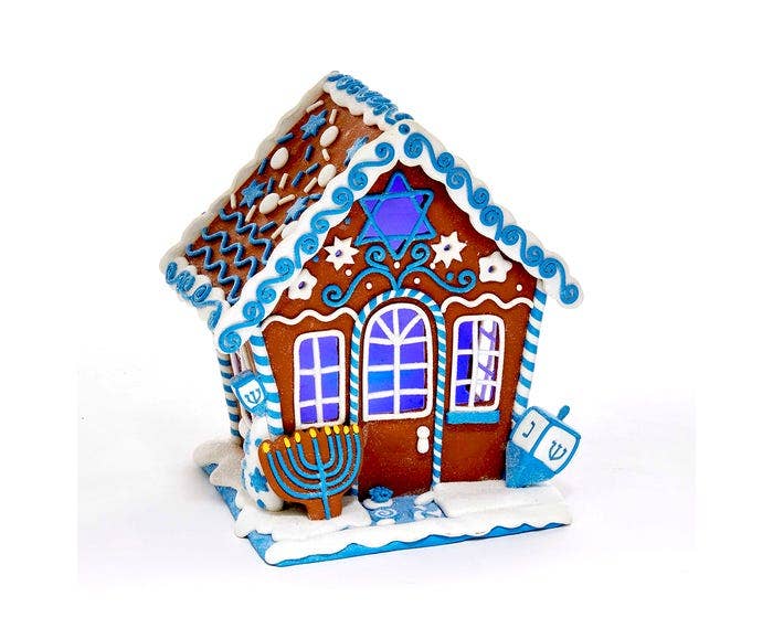7"HANUKKAH GINGERBREAD LED HOUSE TABLEPIECE - Nifty Decor & More