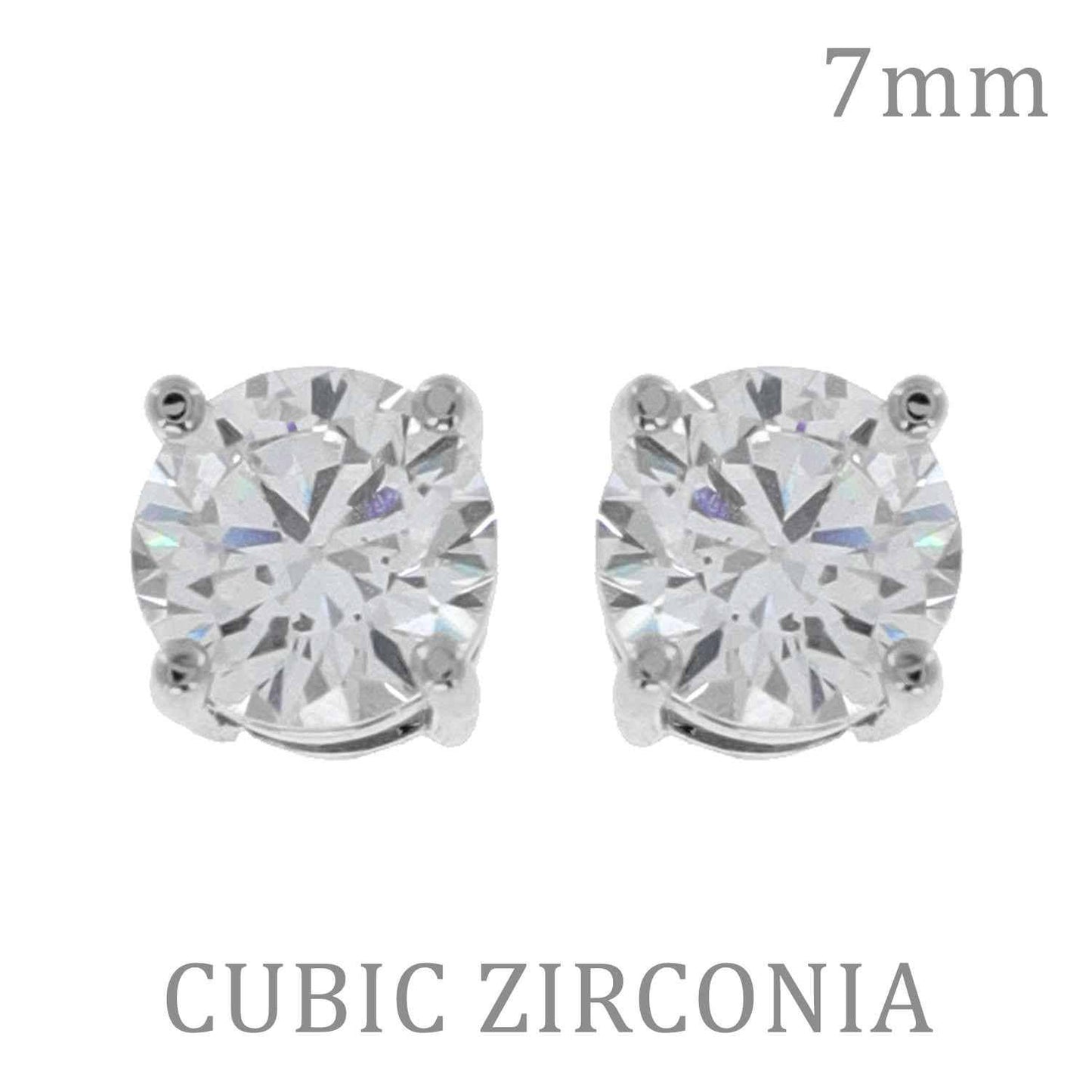 7MM Authentic Cubic Zirconia Stud Earrings - Nifty Decor & More