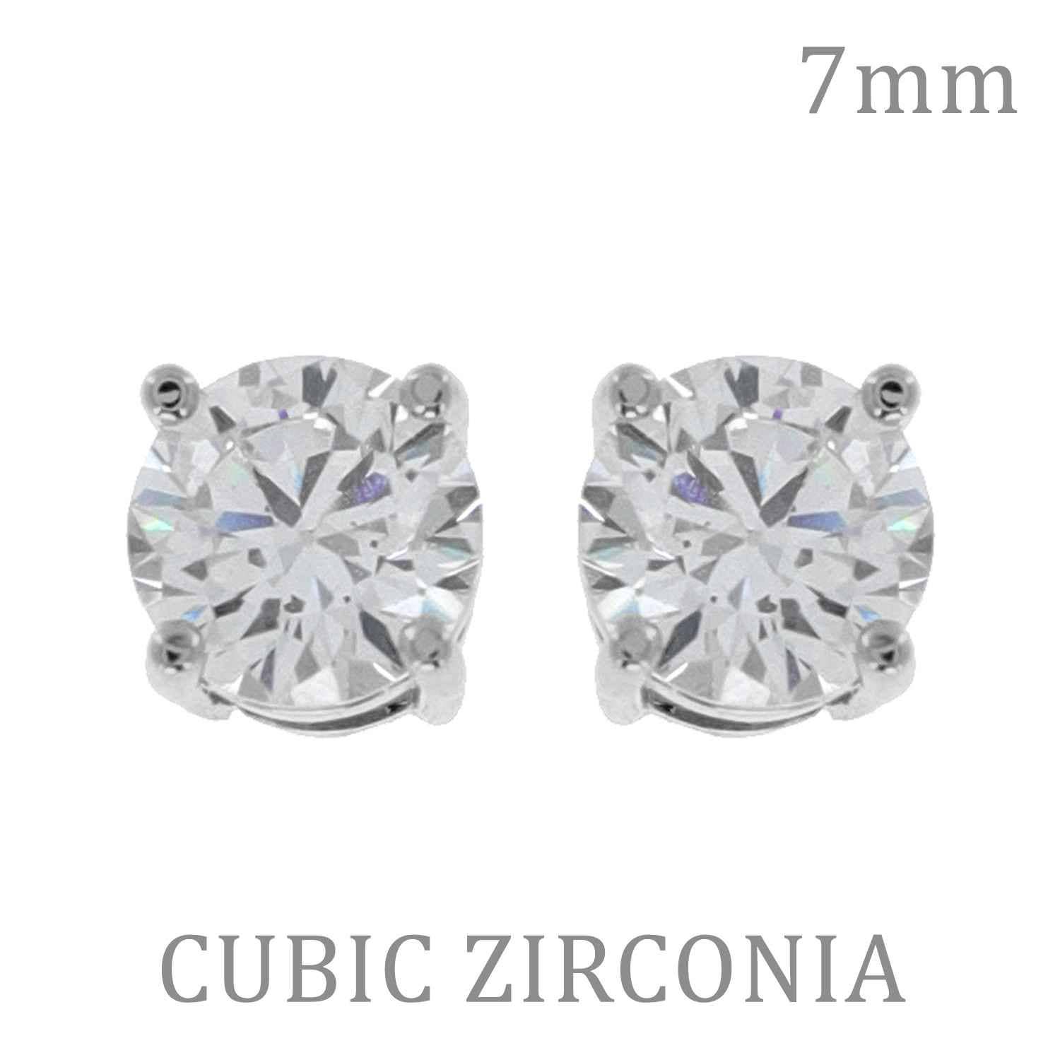 7MM Authentic Cubic Zirconia Stud Earrings - Nifty Decor & More
