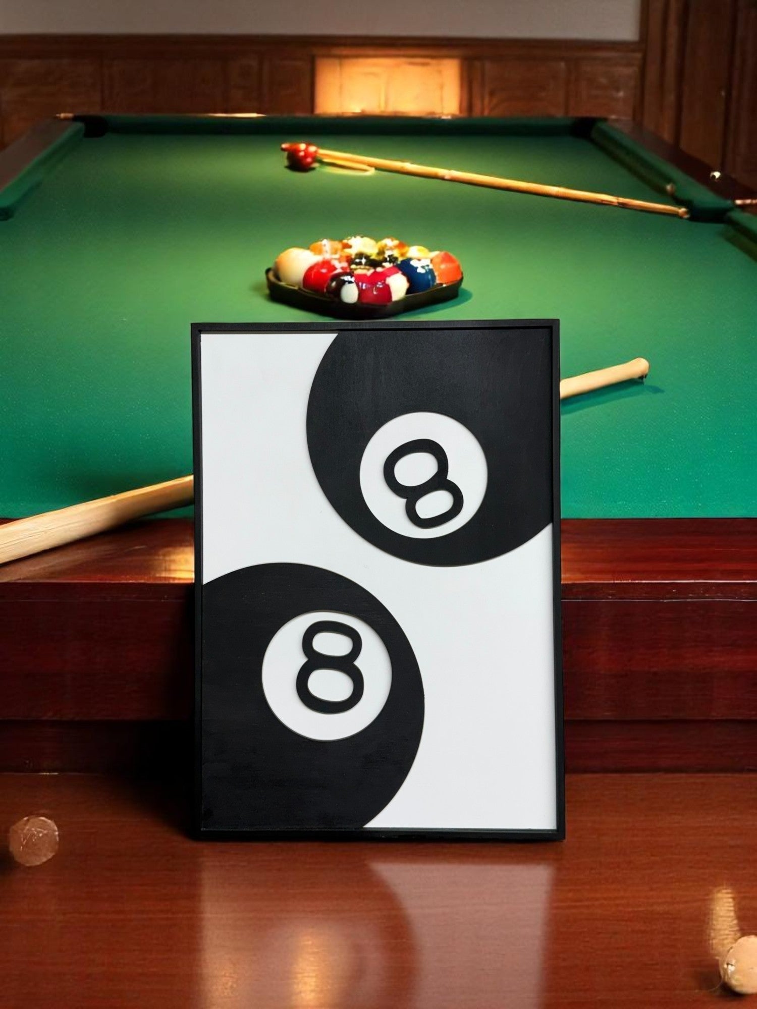 8 Ball Gaming Wall Art, Classic Pool Decor for Game Room, Perfect Gift for Pool Players and Enthusiasts - Nifty Decor & More