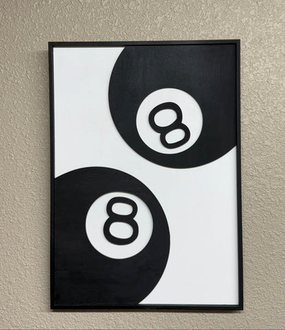 8 Ball Gaming Wall Art, Classic Pool Decor for Game Room, Perfect Gift for Pool Players and Enthusiasts - Nifty Decor & More