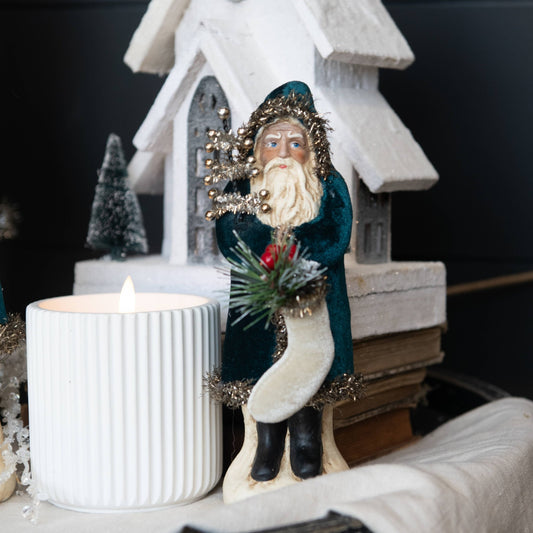8" Deep Ocean Velvet Belsnickle - Nifty Decor & More
