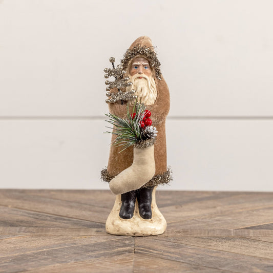 8" Fawn Velvet Belsnickle - Nifty Decor & More