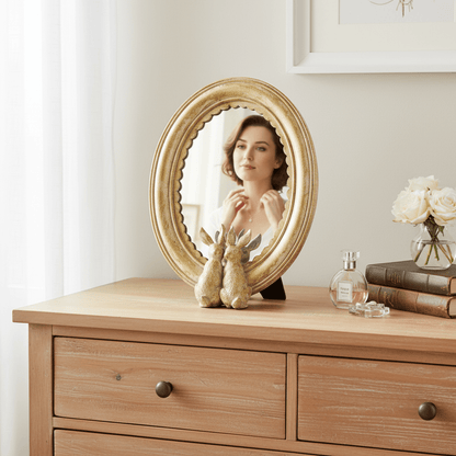 8" Gold Rabbits Mirrored Decor - Nifty Decor & More