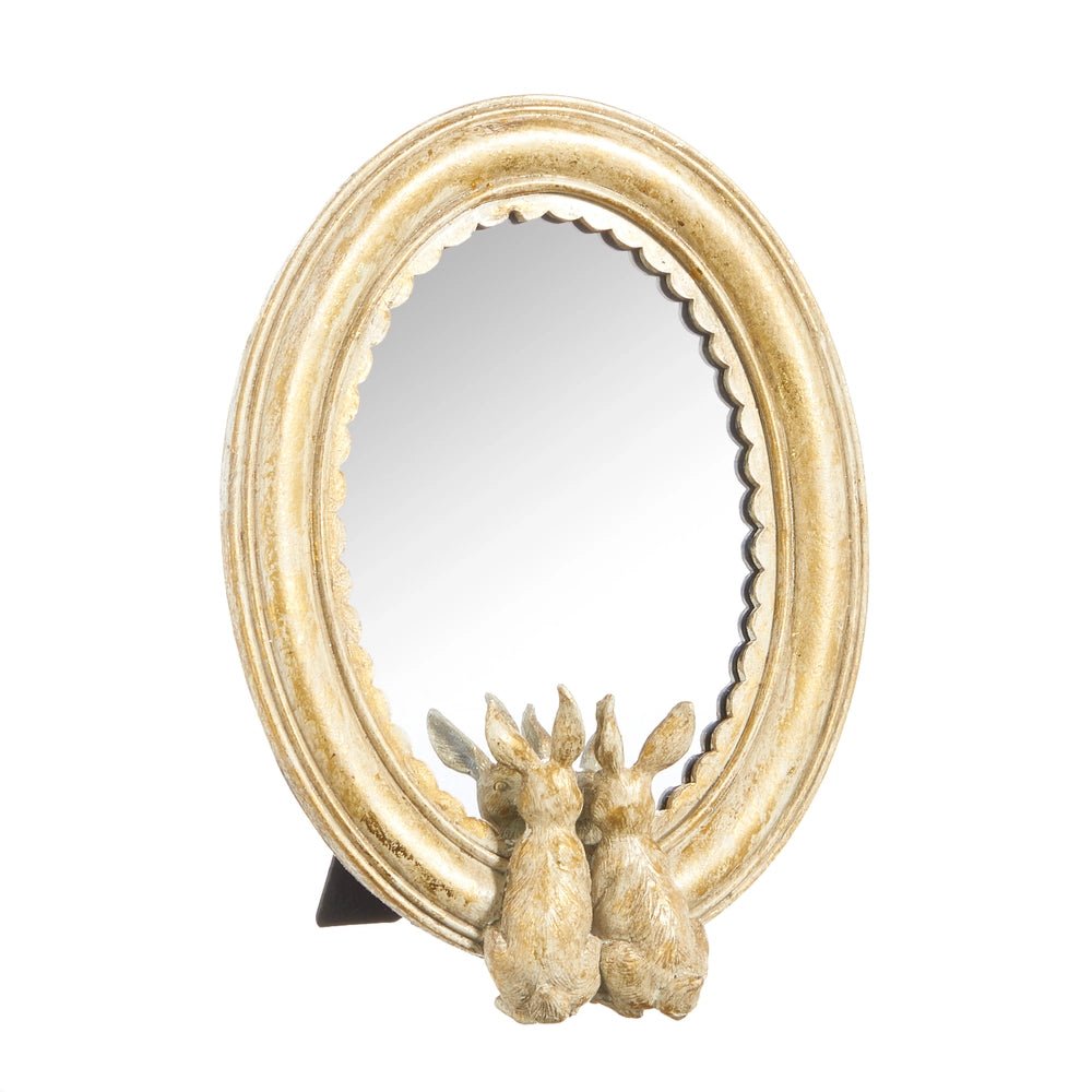 8" Gold Rabbits Mirrored Decor - Nifty Decor & More