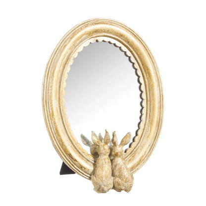 8" Gold Rabbits Mirrored Decor - Nifty Decor & More