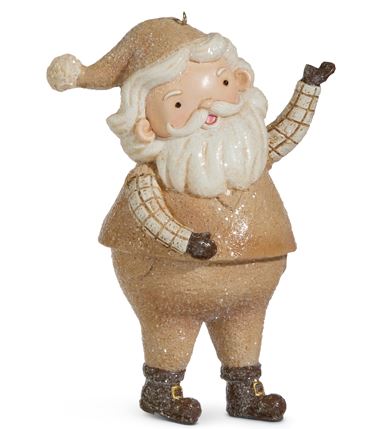 8" Large Whimsical Santa Ornament - Betsey Cavallo Folk Art Figurine for Shelf or Tree - Nifty Decor & More