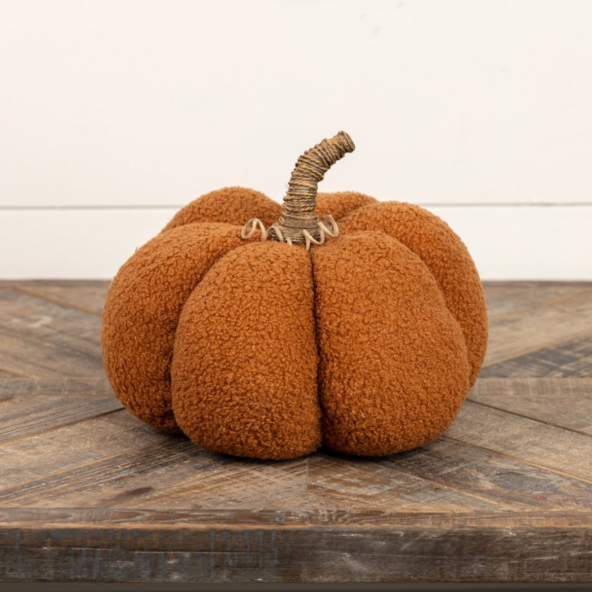 8" Orange Boucle Pumpkin - Nifty Decor & More