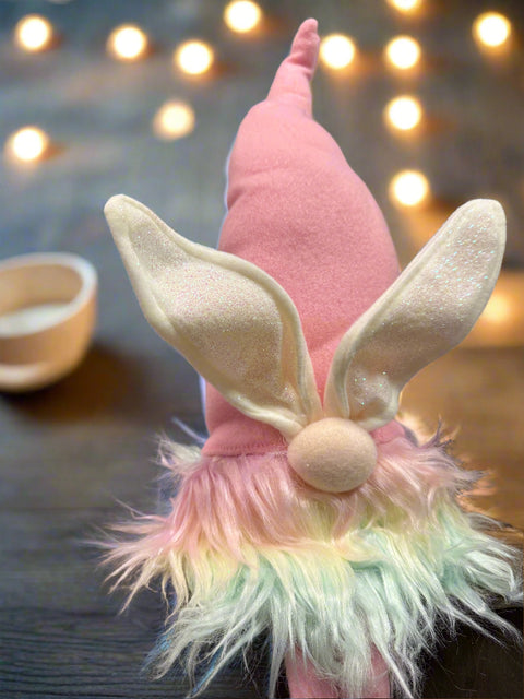 Pastel Rainbow Easter Bunny Gnome