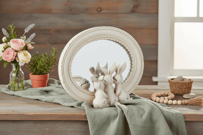 8.25" Rabbits with Glasses Mirrored Decor - Nifty Decor & More