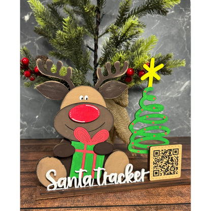 Santa Reindeer Tracker Stand Christmas Shelf Sitter   