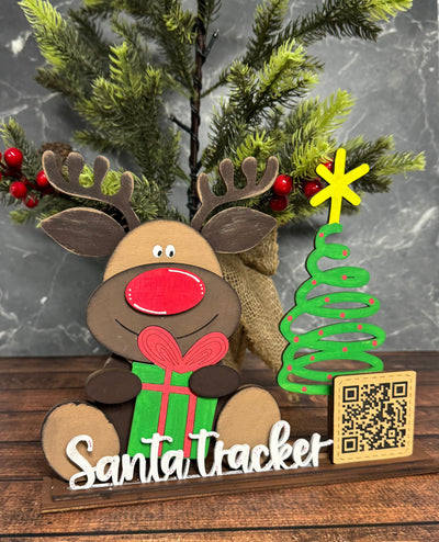 Santa Reindeer Tracker Stand Christmas Shelf Sitter   