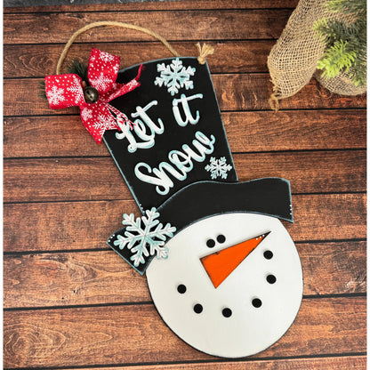 Let it Snow Snowman Sign Christmas Wall Décor   