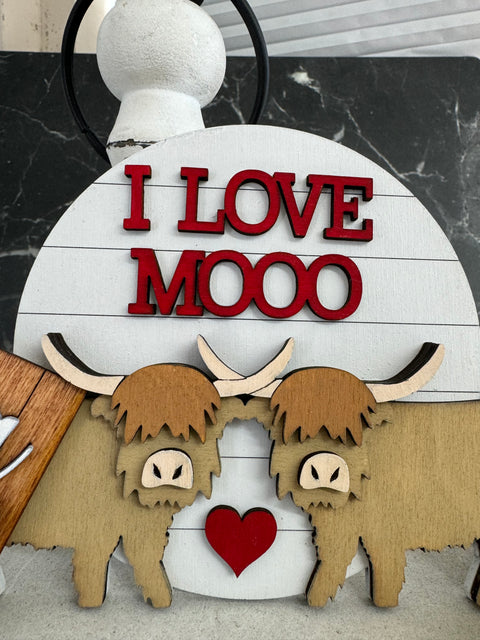 Highland Cow Valentine Tiered Tray Tiered Tray   