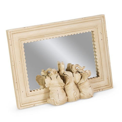 8.5" Elephants with Glasses Mirrored Decor, Unique Home Accent, Stylish Elephant Figurine, Chic Art for Animal Lovers - Nifty Decor & More
