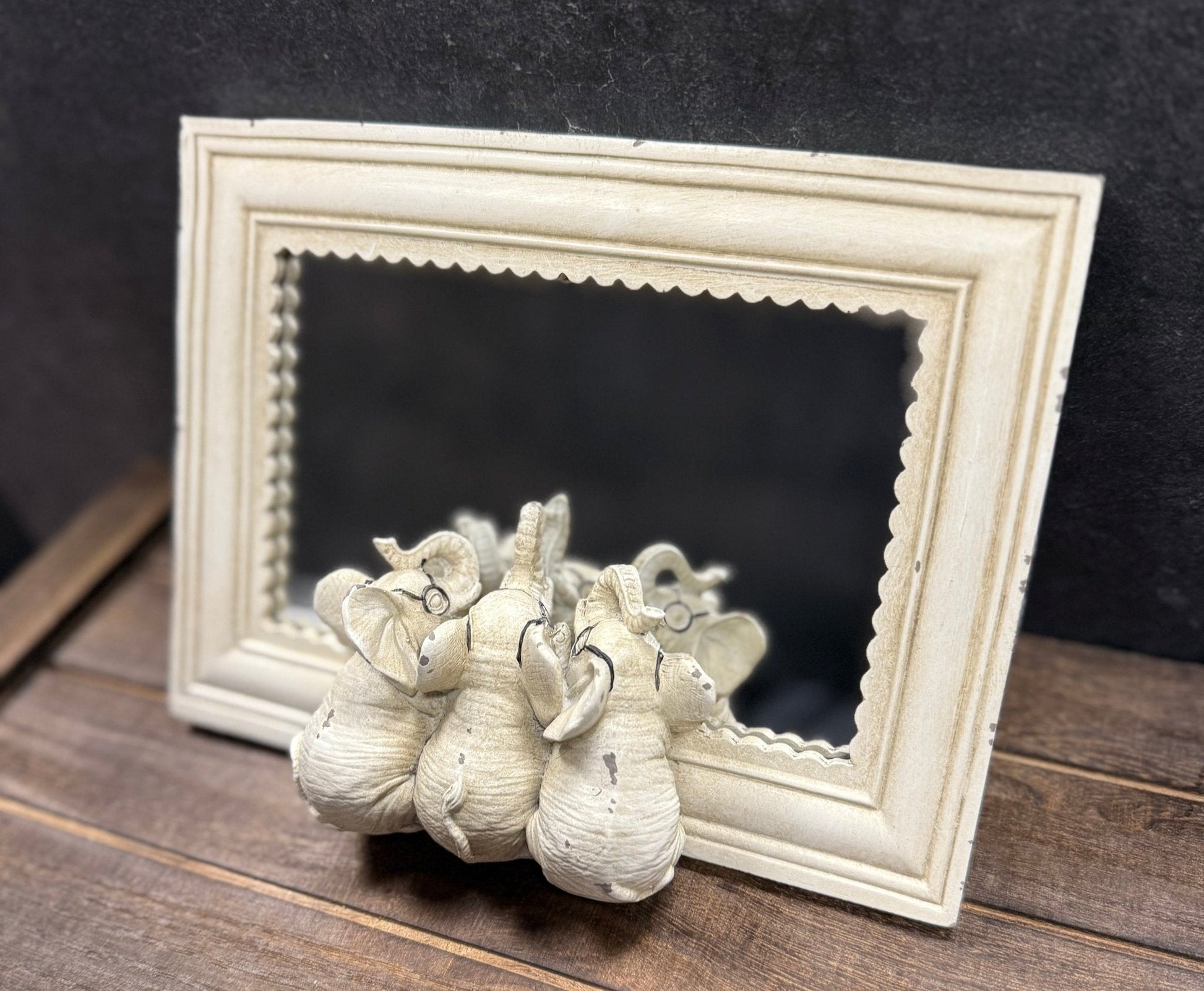 8.5" Elephants with Glasses Mirrored Decor, Unique Home Accent, Stylish Elephant Figurine, Chic Art for Animal Lovers - Nifty Decor & More