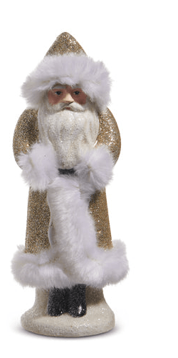 8.5" Gold and Silver Santa Gold