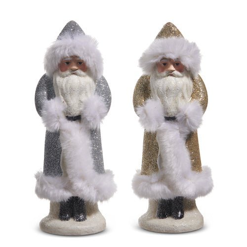 8.5" Gold and Silver Santa - Nifty Decor & More
