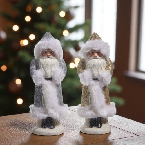 8.5" Gold and Silver Santa - Nifty Decor & More
