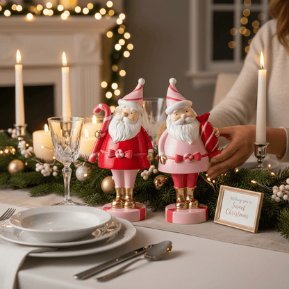 8.5" Pink Peppermint Santa - Nifty Decor & More